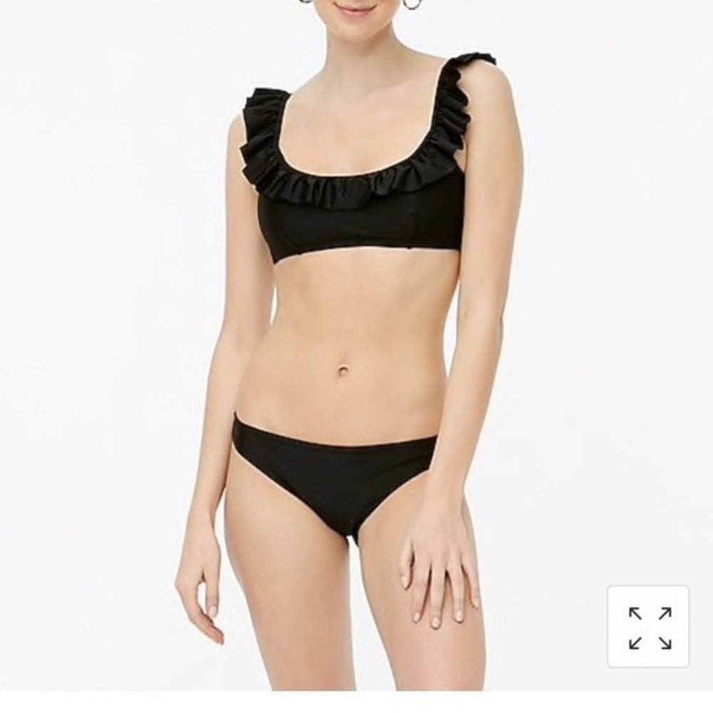 J.Crew Ruffle bikini top (black)
